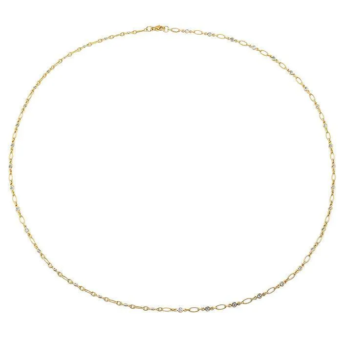 0.80cttw 26" Handmade Oval Diamond Necklace