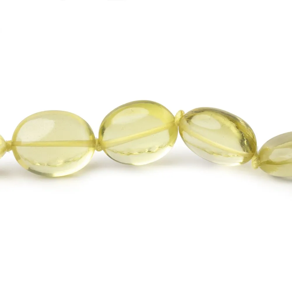 10.5-12.5mm Lemon Quartz Plain Oval Beads 161 inch 35 pieces AA