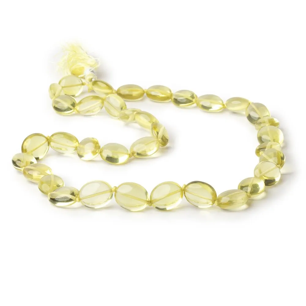 10.5-12.5mm Lemon Quartz Plain Oval Beads 161 inch 35 pieces AA