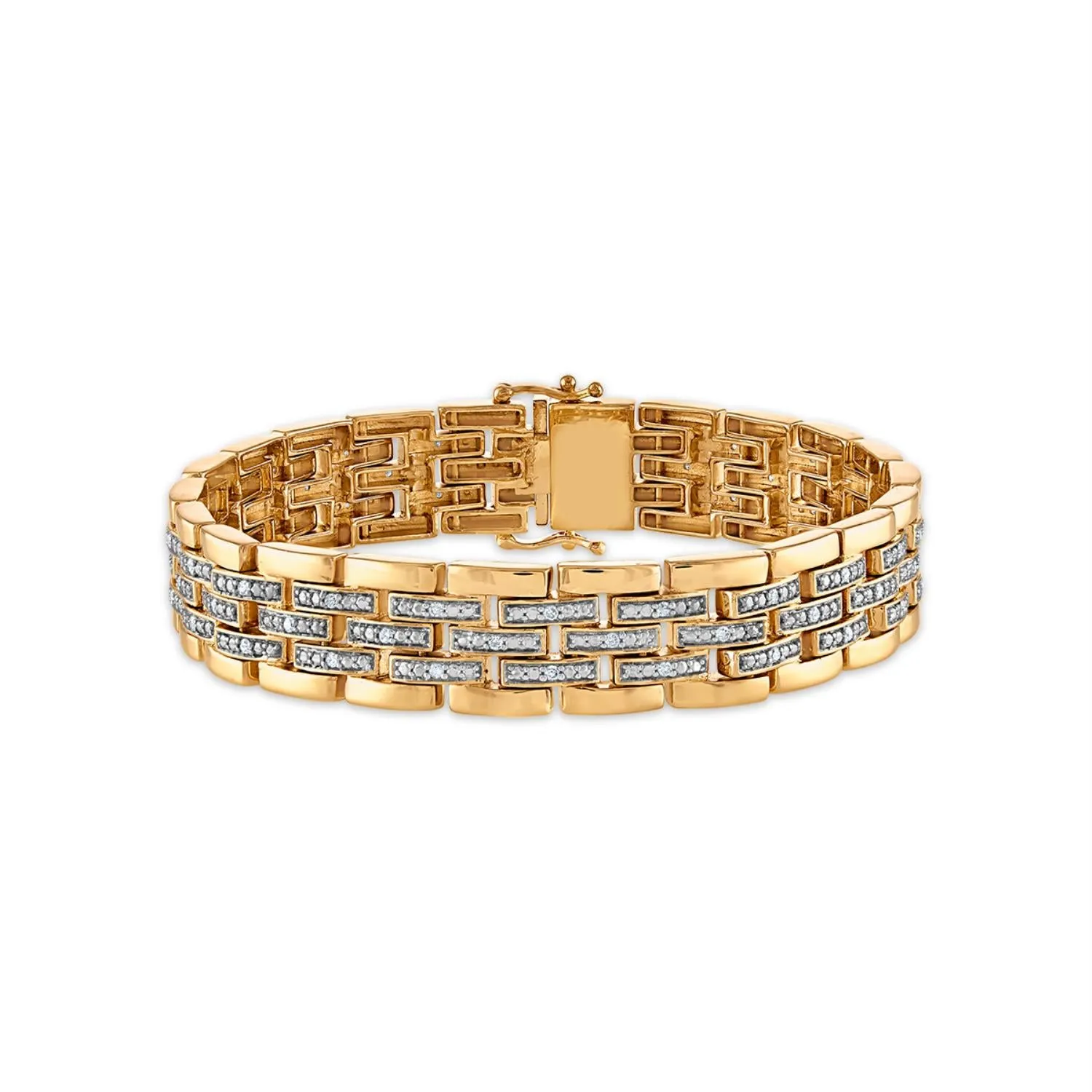 1/3 CTW Diamond 7.25-inch Bracelet in Yellow Gold Plated Sterling Silver