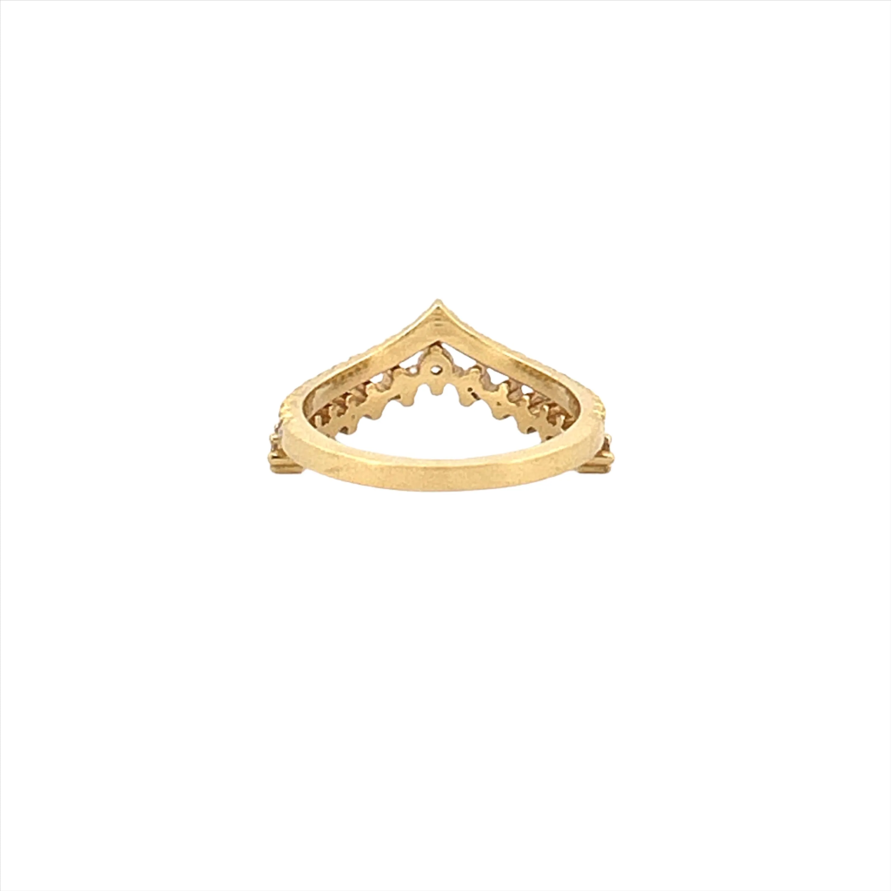 14K Gold Two Row V Prong Set Style Diamond Band