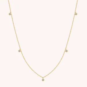 14K Solid Gold Sparkle Diamond Necklace