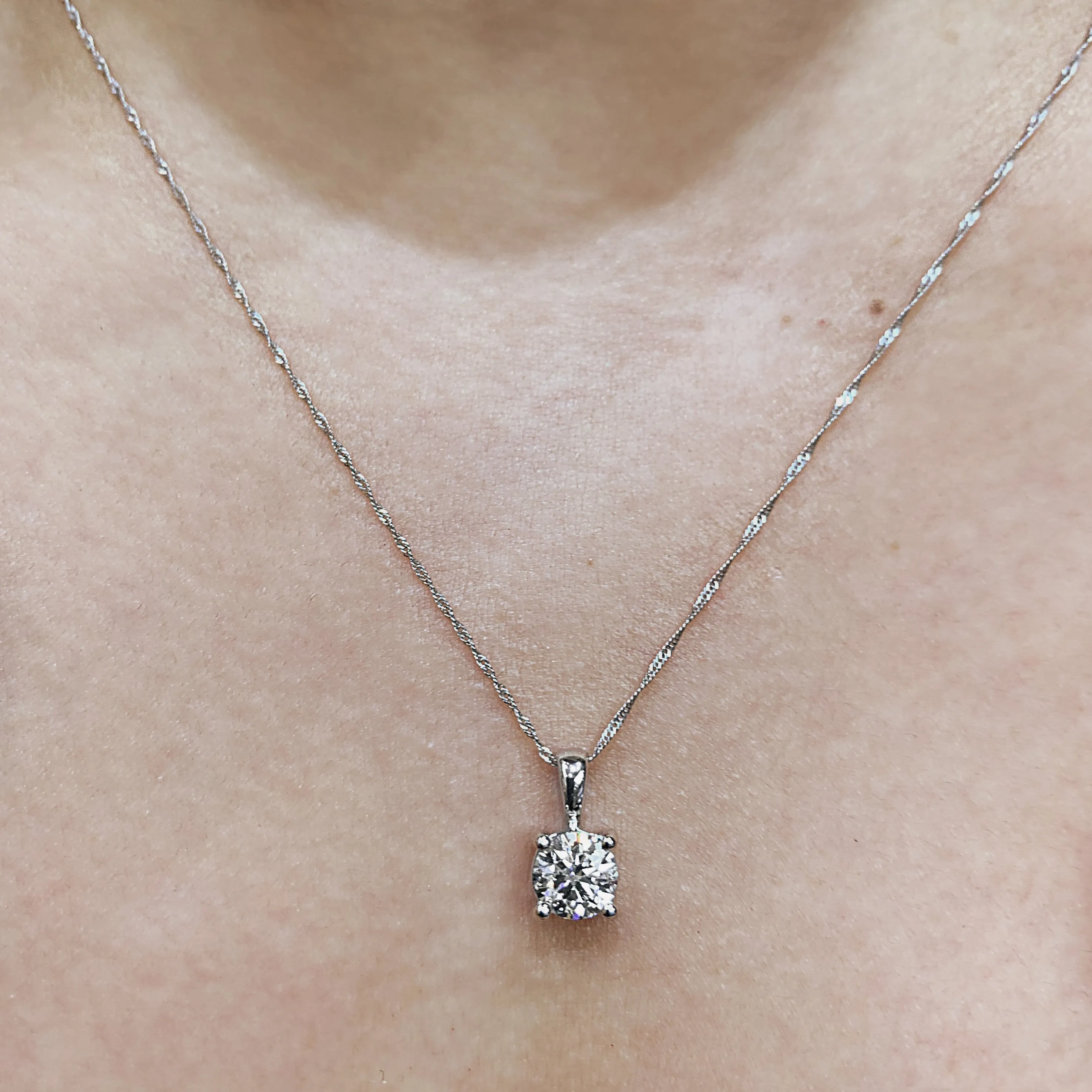 14K White Gold 1.00ct Laboratory Grown Diamond Necklace