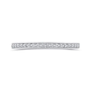 14K White Gold Round Cut Diamond Half Eternity Wedding Band