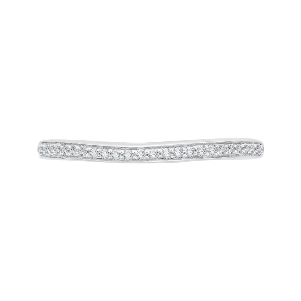 14K White Gold Round Diamond Half Eternity Wedding Band