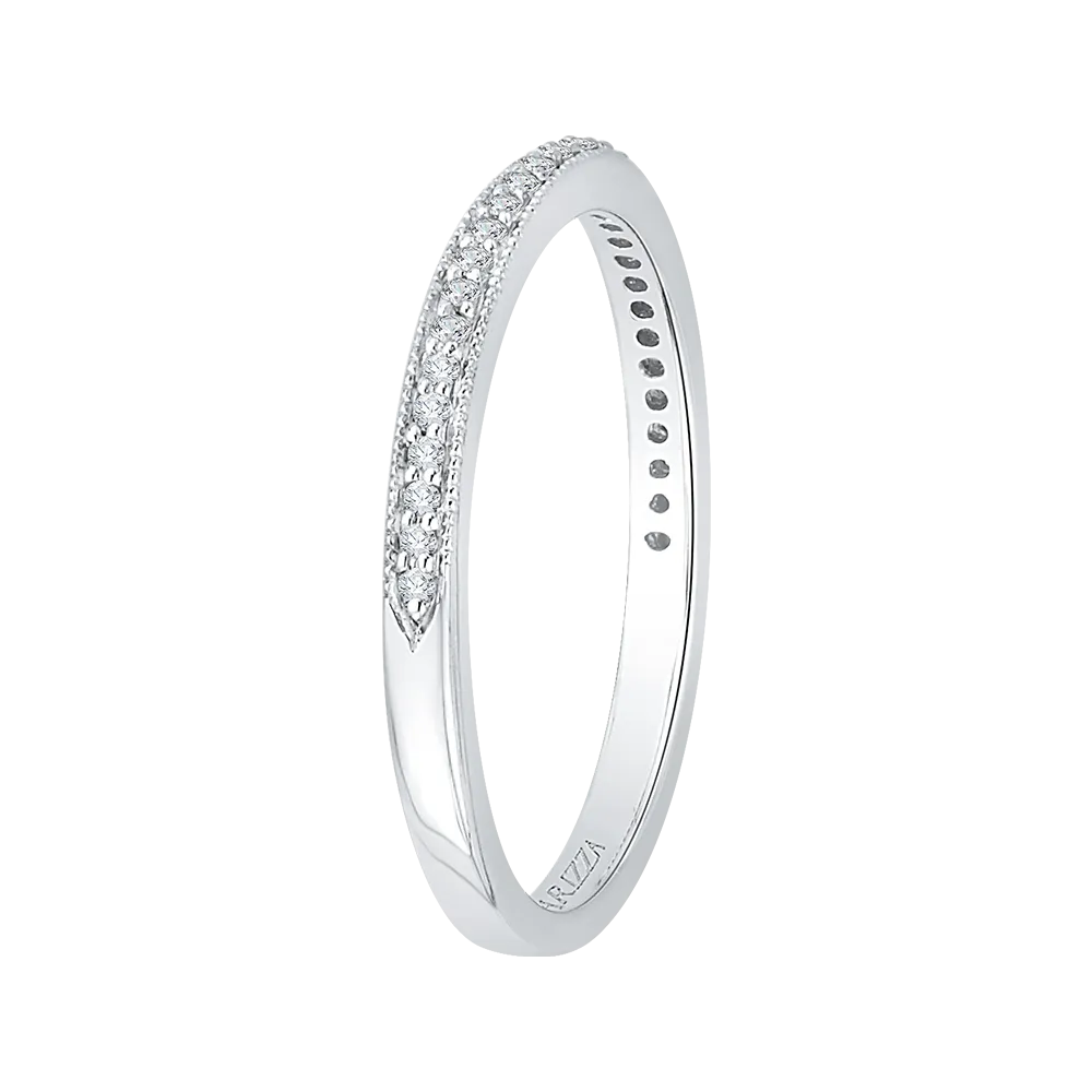 14K White Gold Round Diamond Half Eternity Wedding Band