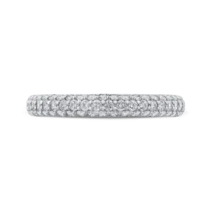 14K White Gold Round Diamond Half Eternity Wedding Band