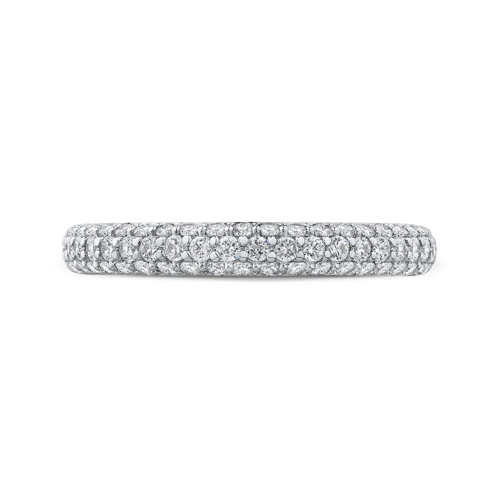 14K White Gold Round Diamond Half Eternity Wedding Band