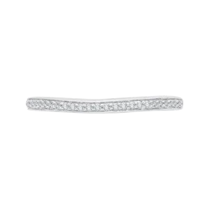 14K White Gold Round Diamond Half Eternity Wedding Band