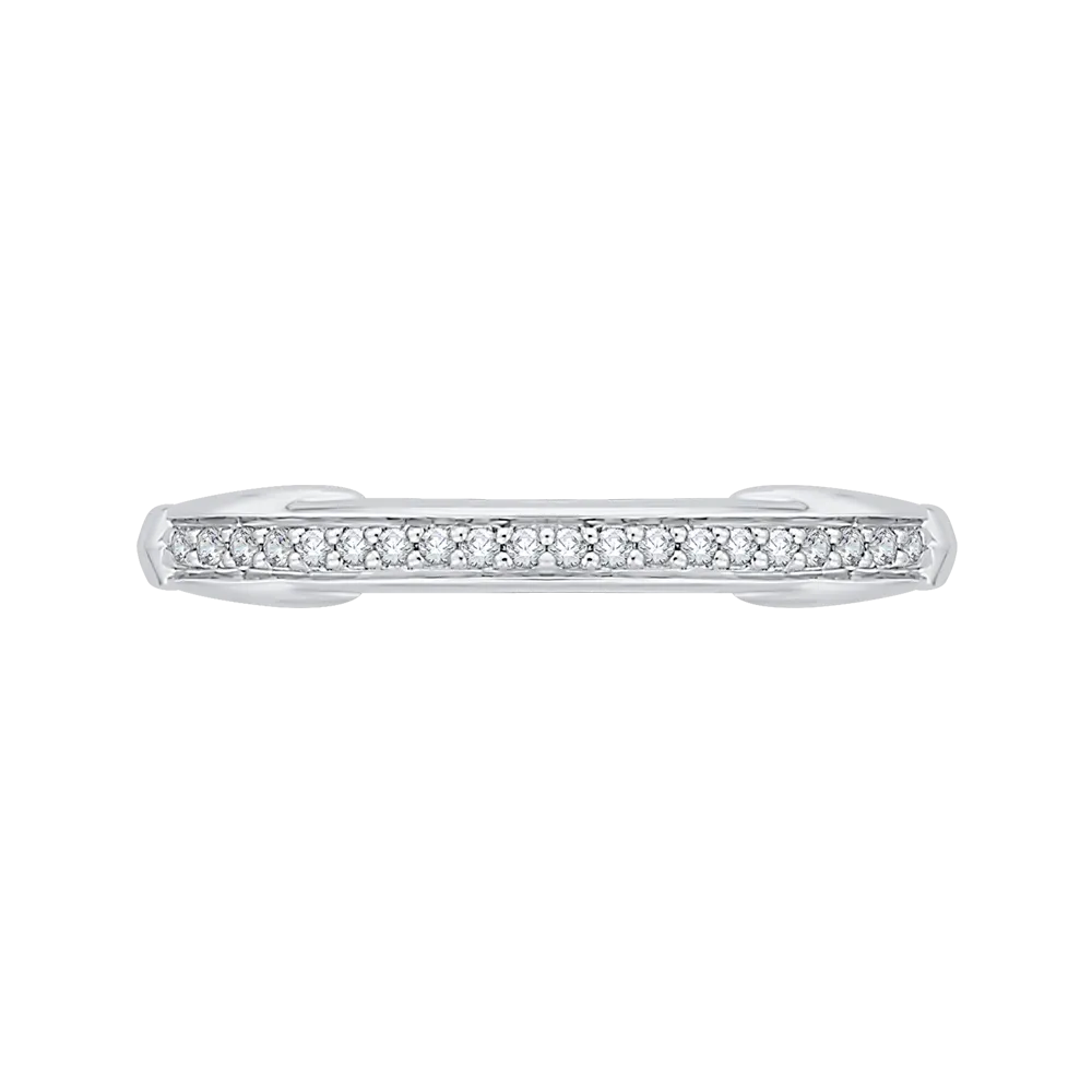 14K White Gold Round Diamond Wedding Band