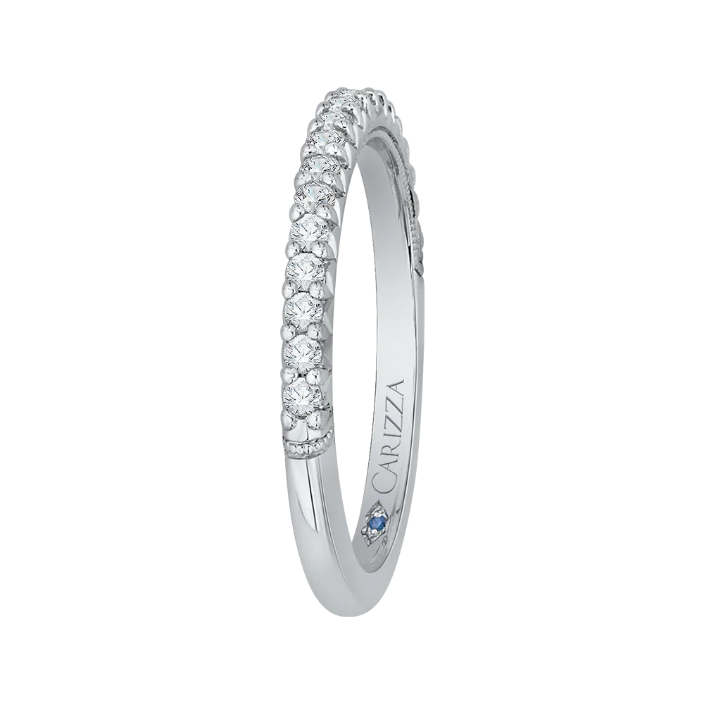 14K White Gold Round Diamond Wedding Band