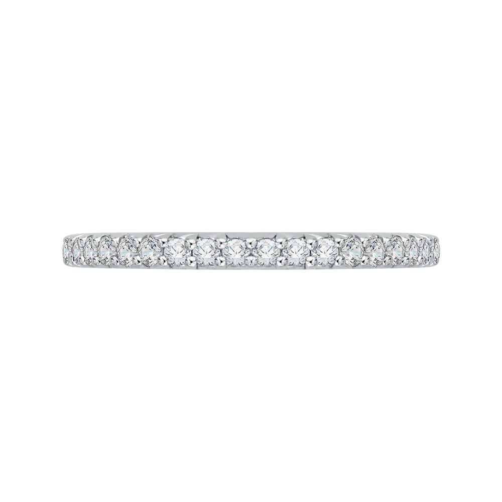 14K White Gold Round Diamond Wedding Band