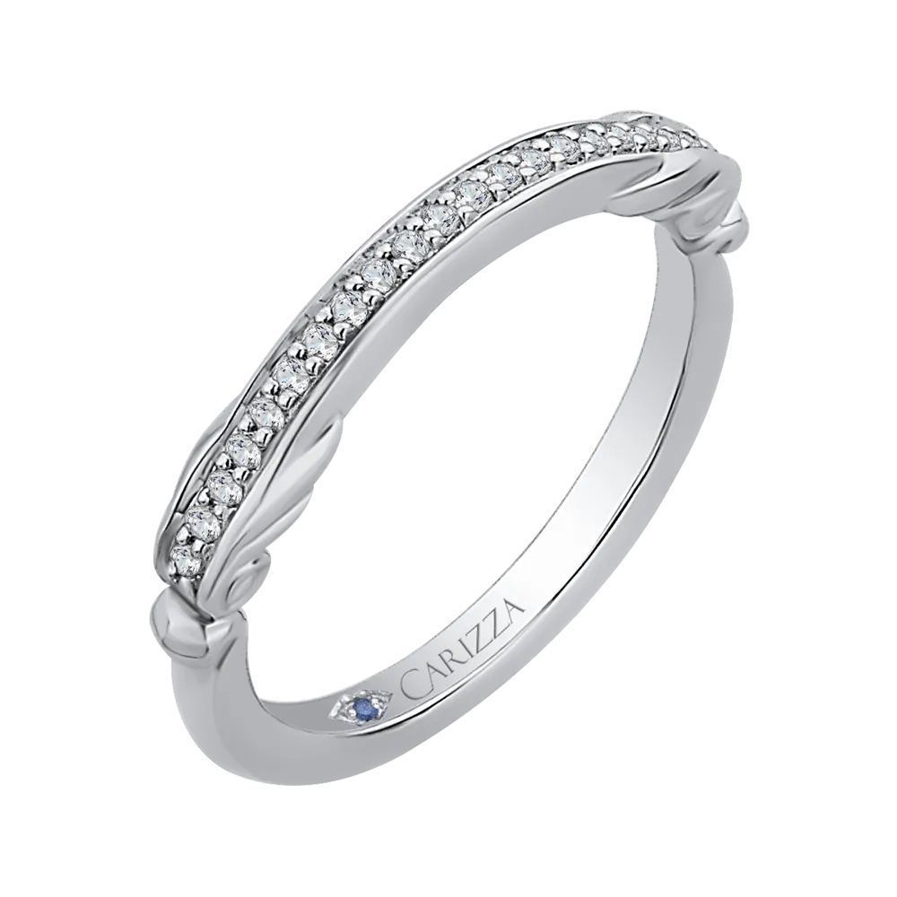 14K White Gold Round Diamond Wedding Band