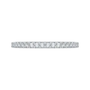 14K White Gold Round Diamond Wedding Band