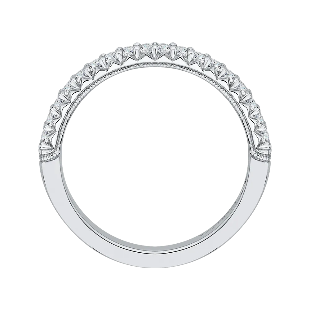 14K White Gold Round Diamond Wedding Band