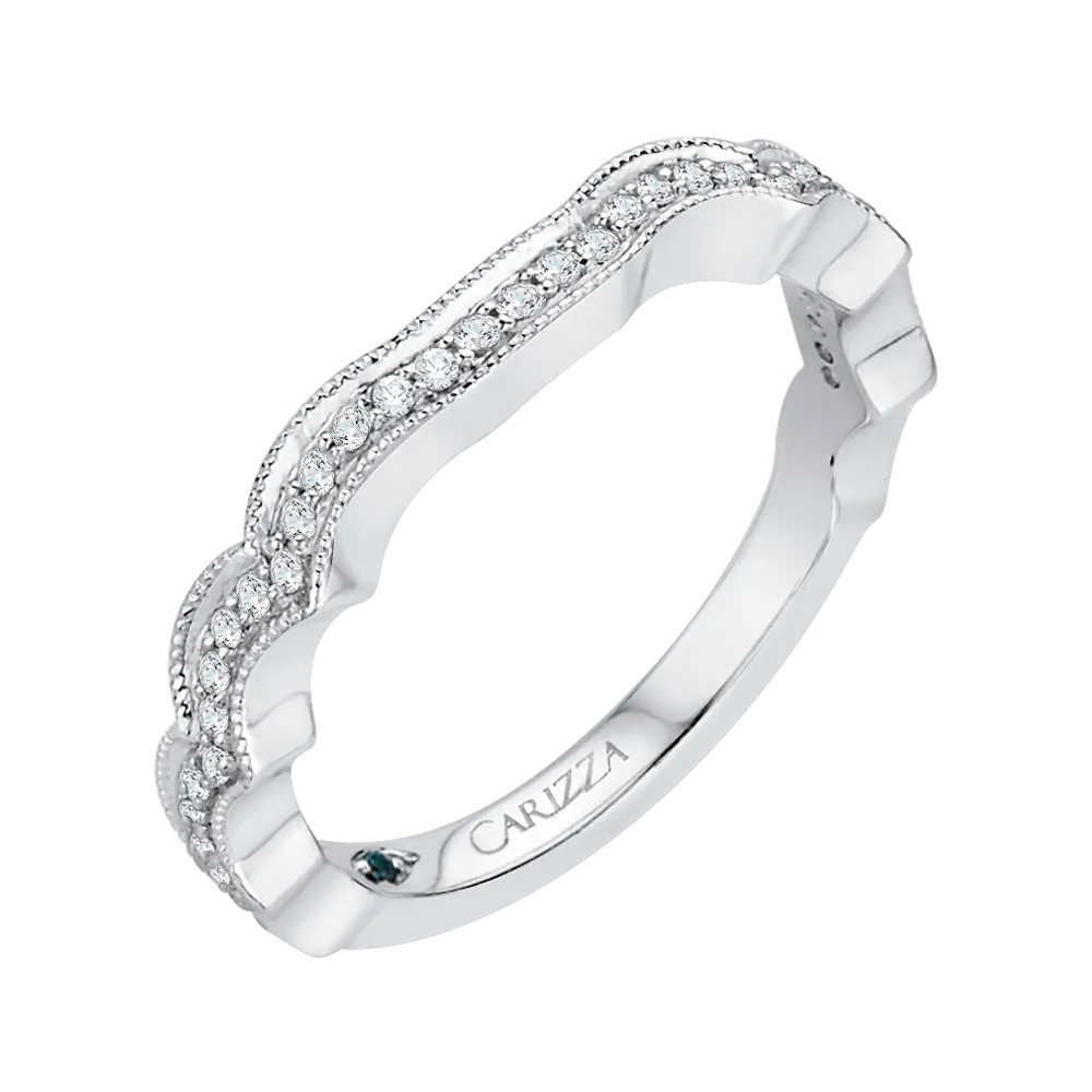 14K White Gold Round Diamond Wedding Band