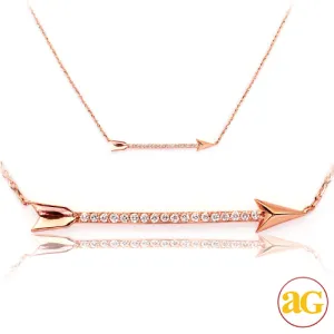 14KR 0.10CTW DIAMOND NECKLACE - ARROW