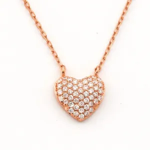 14KR 0.20CTW DIAMOND DOME HEART NECKLACE