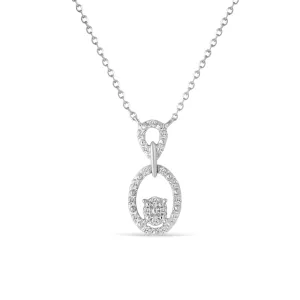 14KW 19D0.05CT,OVEL DOUBLE DANGLE DIAMOND NK (118N402275W14)