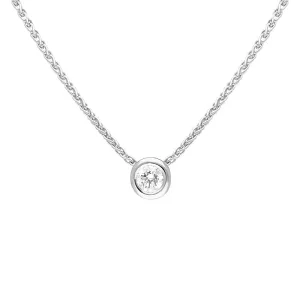 18ct White Gold .15ct Diamond Solitaire Pendant Necklace