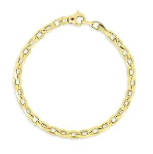 18K YELLOW GOLD ALMOND LINK BRACELET