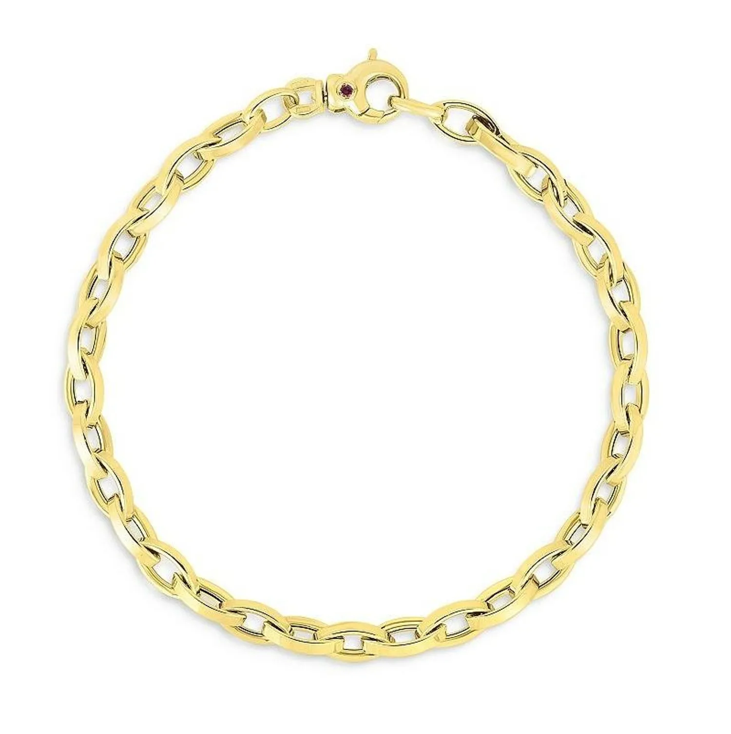 18K YELLOW GOLD ALMOND LINK BRACELET