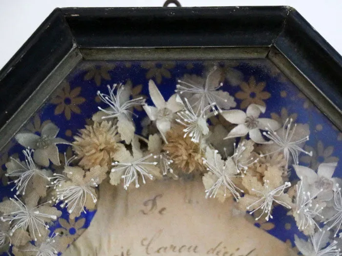 A beautiful antique French relic in octagonal frame