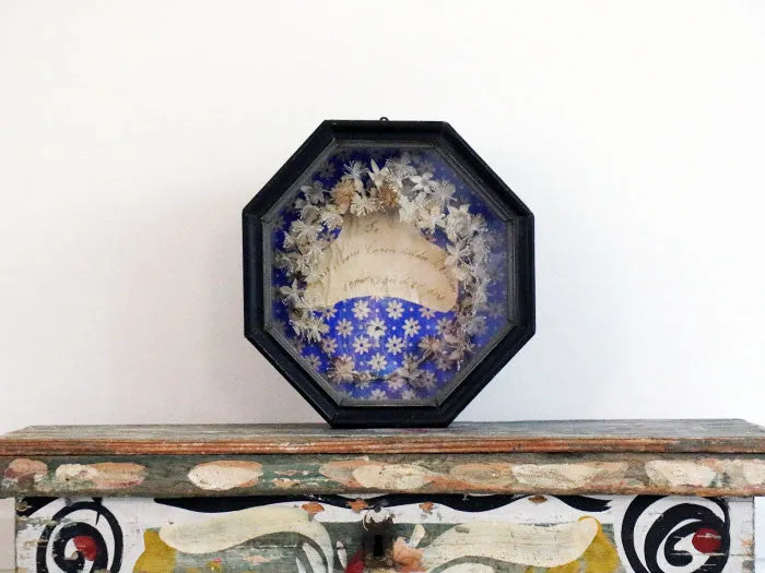 A beautiful antique French relic in octagonal frame