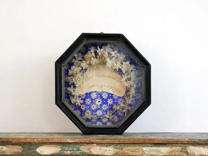 A beautiful antique French relic in octagonal frame