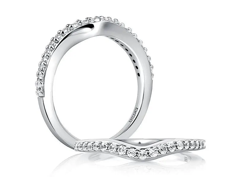 A.Jaffe Stackable Rings V-Shaped Pavé Diamond Anniversary Band WR0970/25