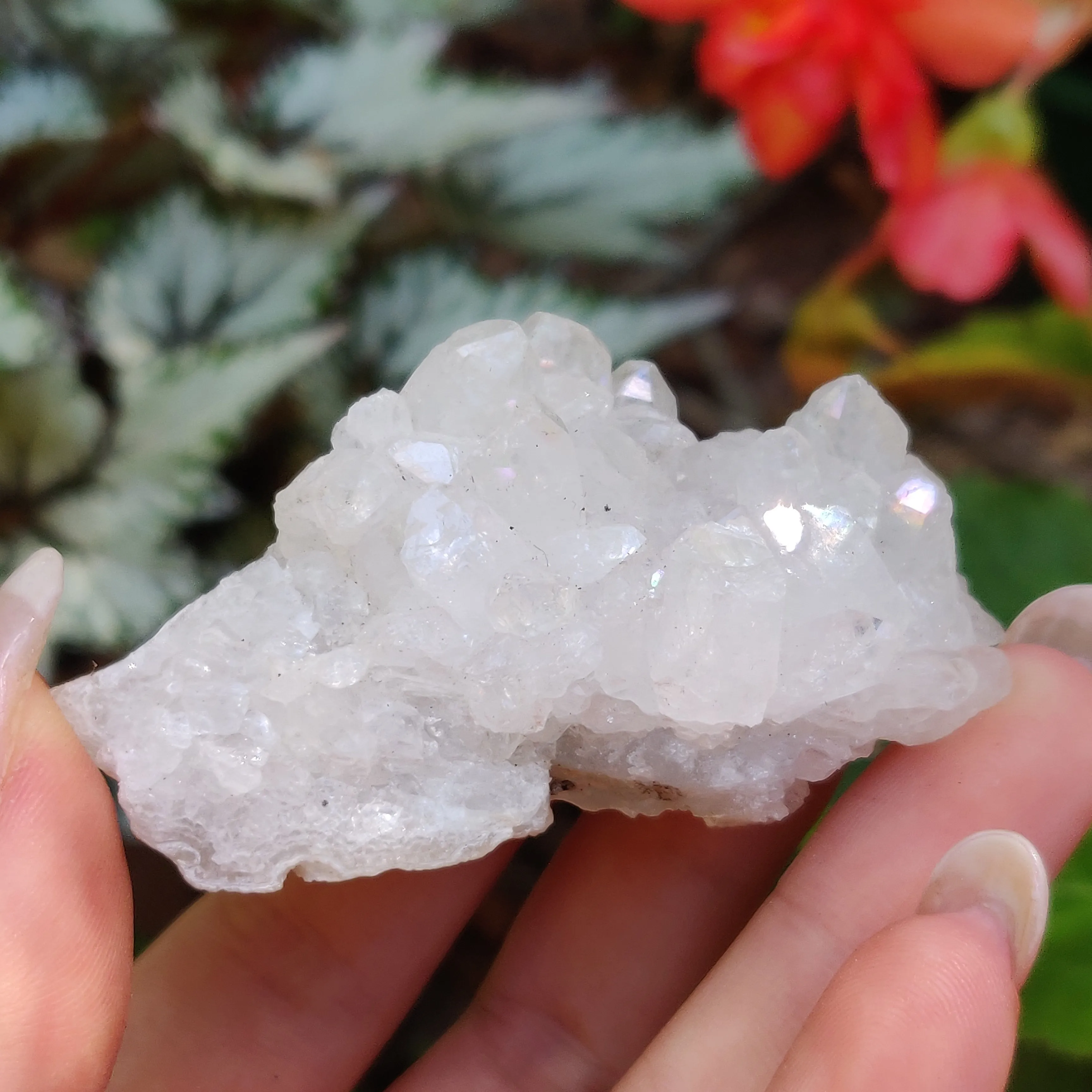 Anandalite Cluster, Natural Aurora Quartz Cluster (#14)