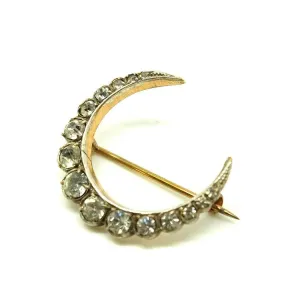 Antique Edwardian (1901-1910) Paste Crescent Brooch Pin