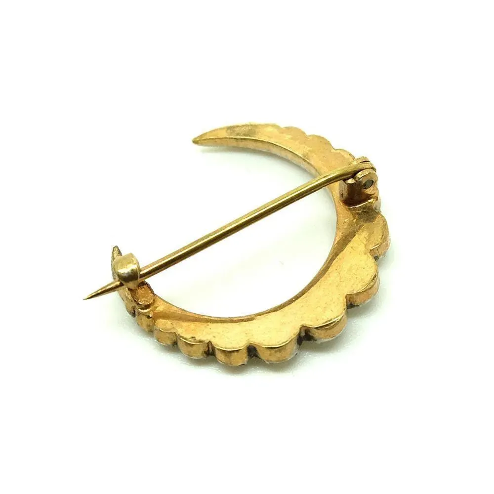 Antique Edwardian (1901-1910) Paste Crescent Brooch Pin