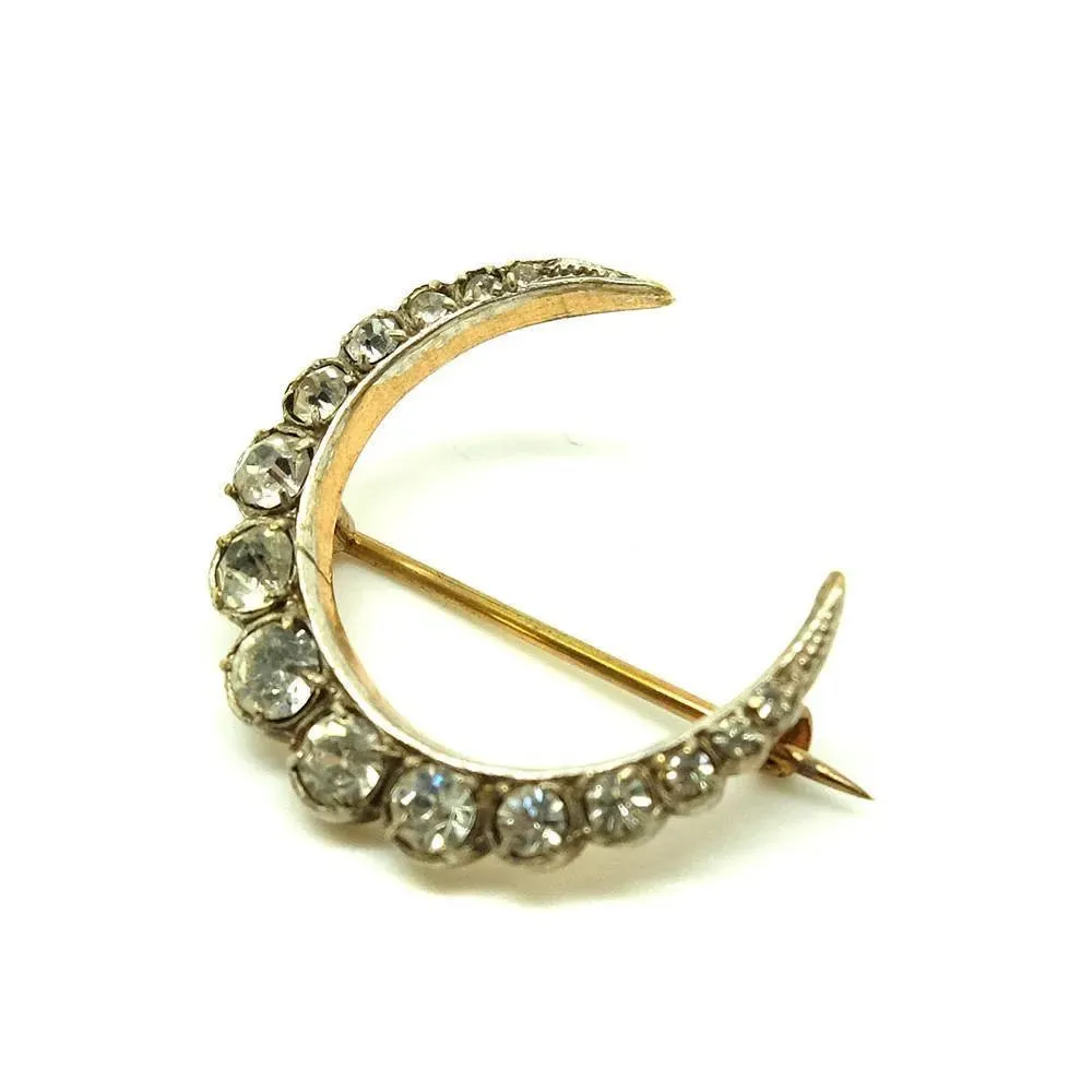 Antique Edwardian (1901-1910) Paste Crescent Brooch Pin