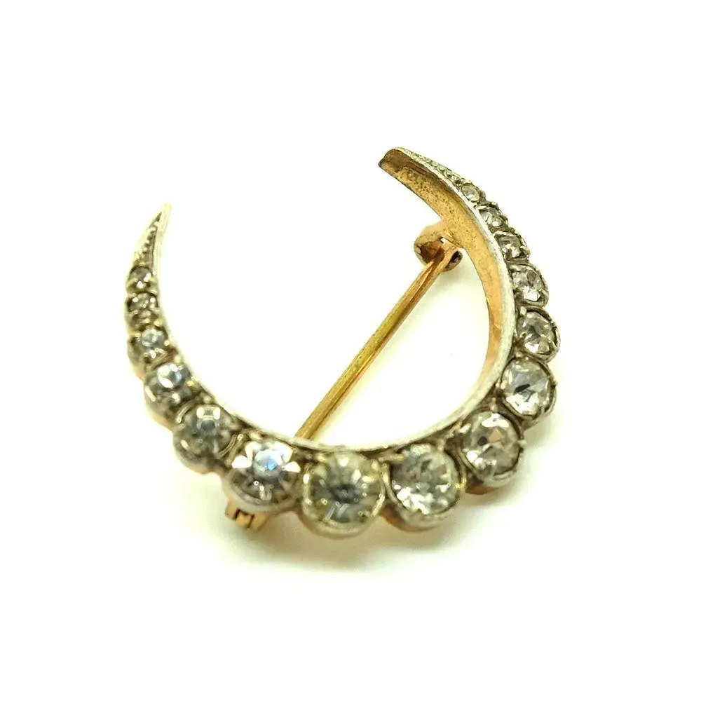 Antique Edwardian (1901-1910) Paste Crescent Brooch Pin