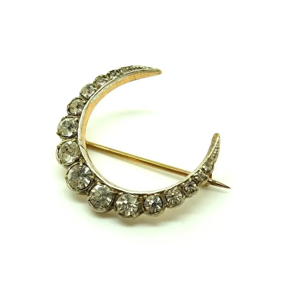 Antique Edwardian (1901-1910) Paste Crescent Brooch Pin