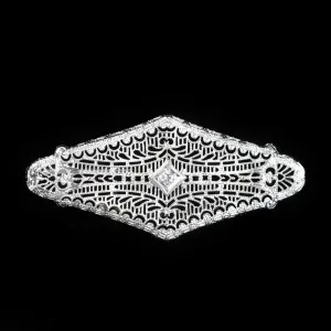 Art Deco Old European Cut Diamond Filigree Brooch