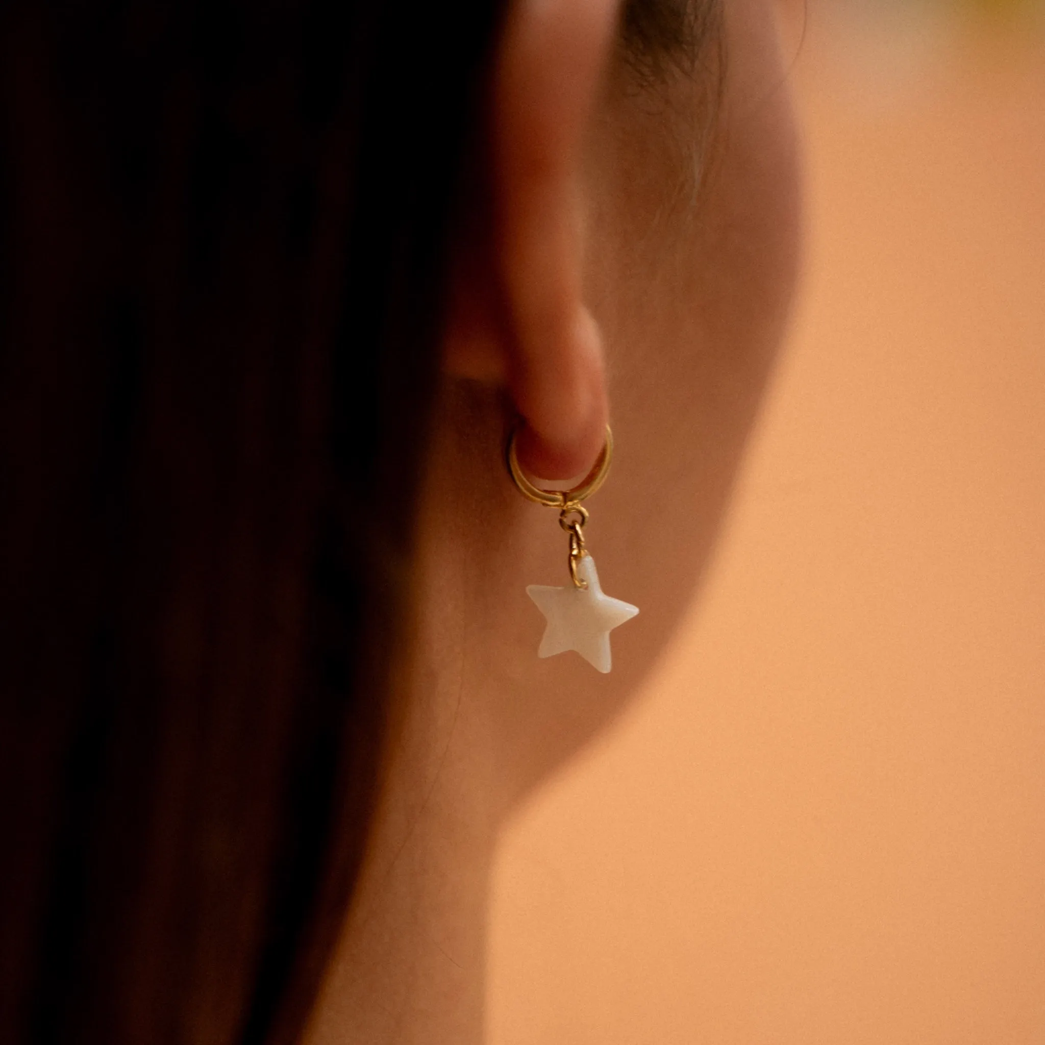 Asri Gold Star Huggie Earrings