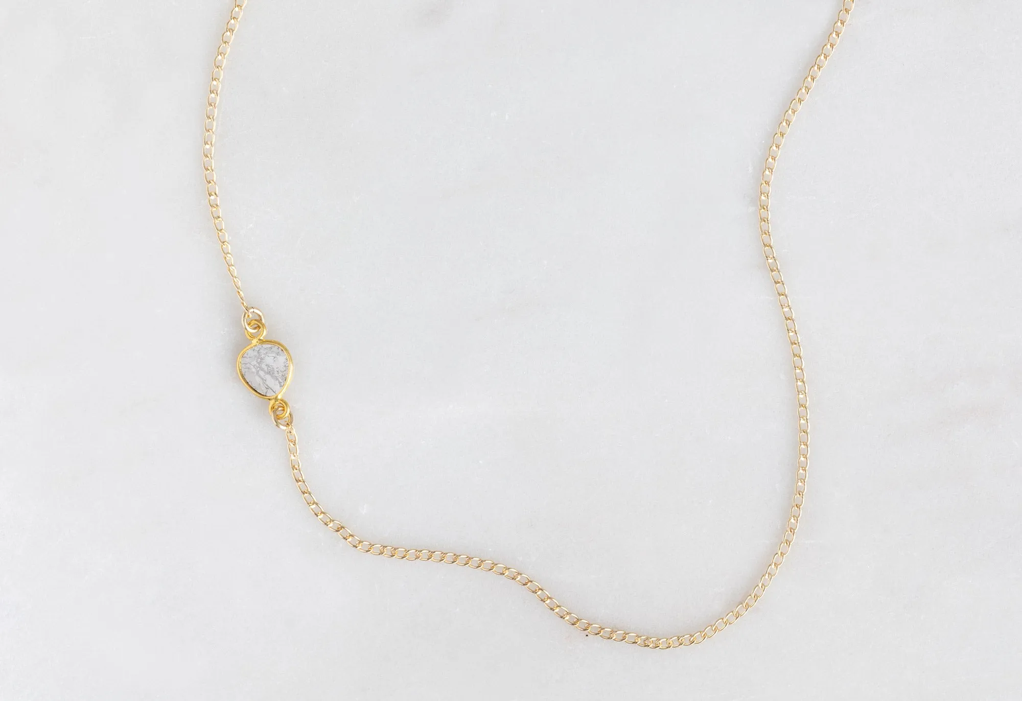 Asymmetrical Diamond Slice Necklace