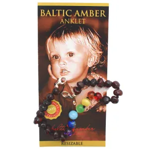 Baltic Amber Teething Anklet (Cherry Chakra)