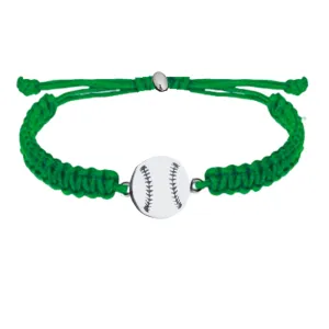 Baseball Stainless Steel Rope Bracelet - Pick Color