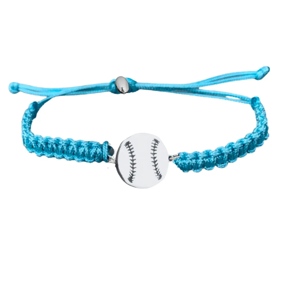 Baseball Stainless Steel Rope Bracelet - Pick Color