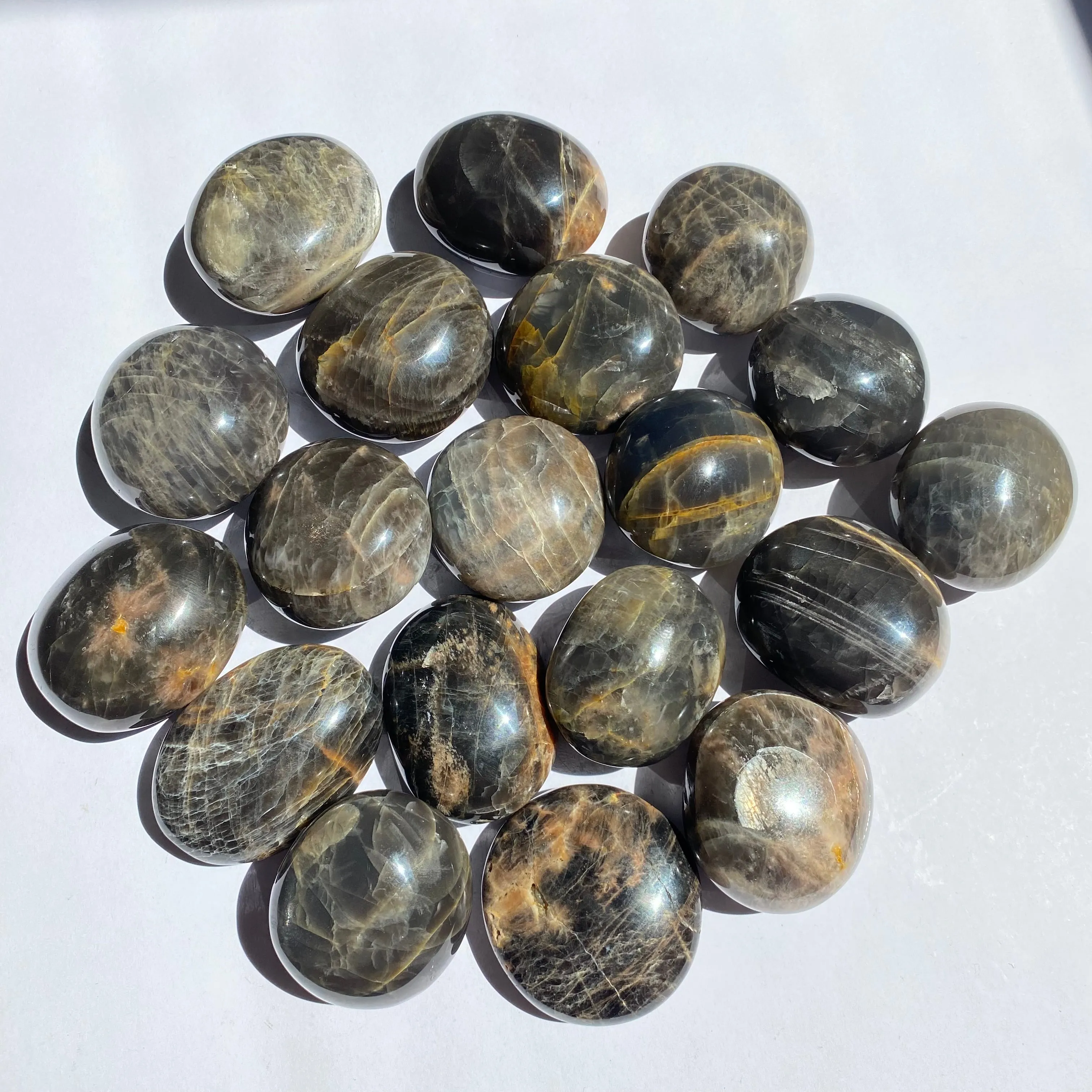 Black Moonstone Palm Stone