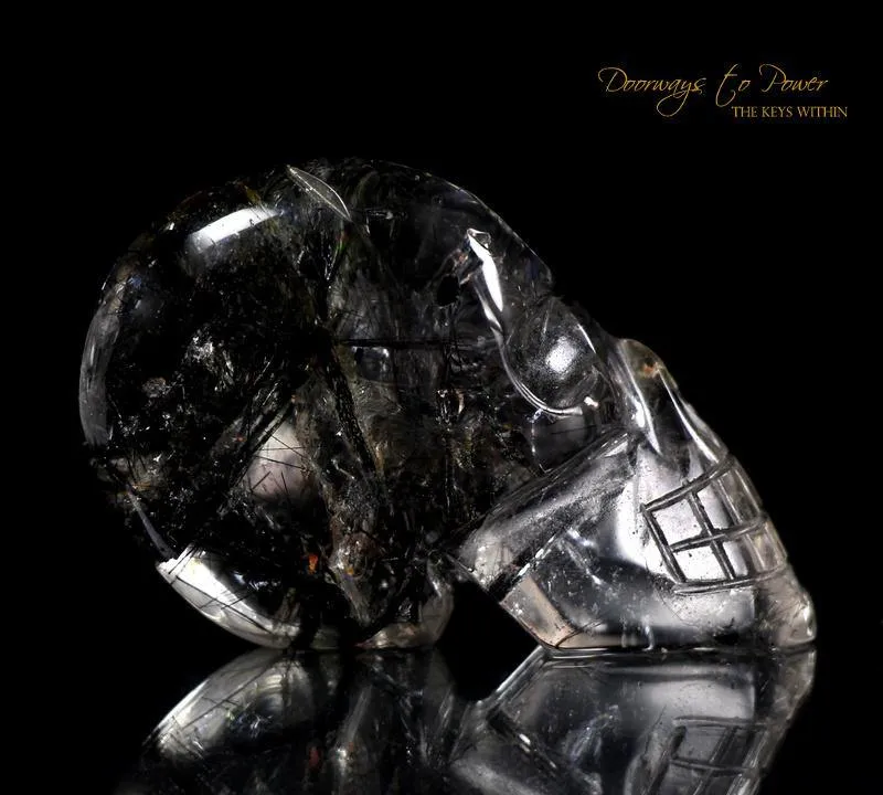 Black Tourmalinated Crystal Skull 'Ancient Code'