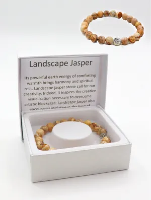 Blessings Bead Bracelet: Landscape Jasper