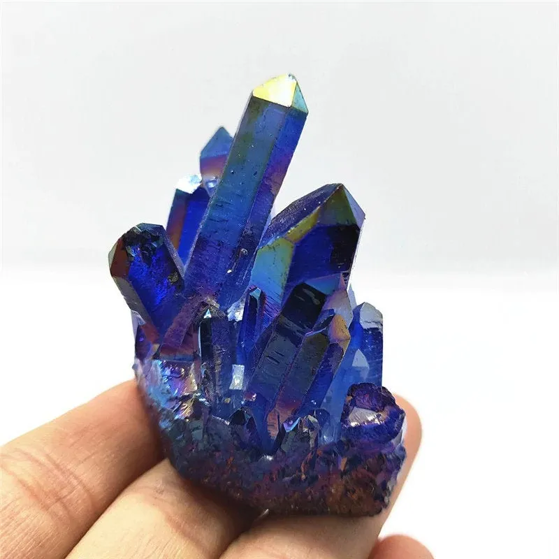 Blue Aura Quartz Cluster, Aqua Aura Quartz Cluster, Aura Quartz Cluster, Angel Aura Quartz Crystal, Crystal Healing Reiki Meditation Energy