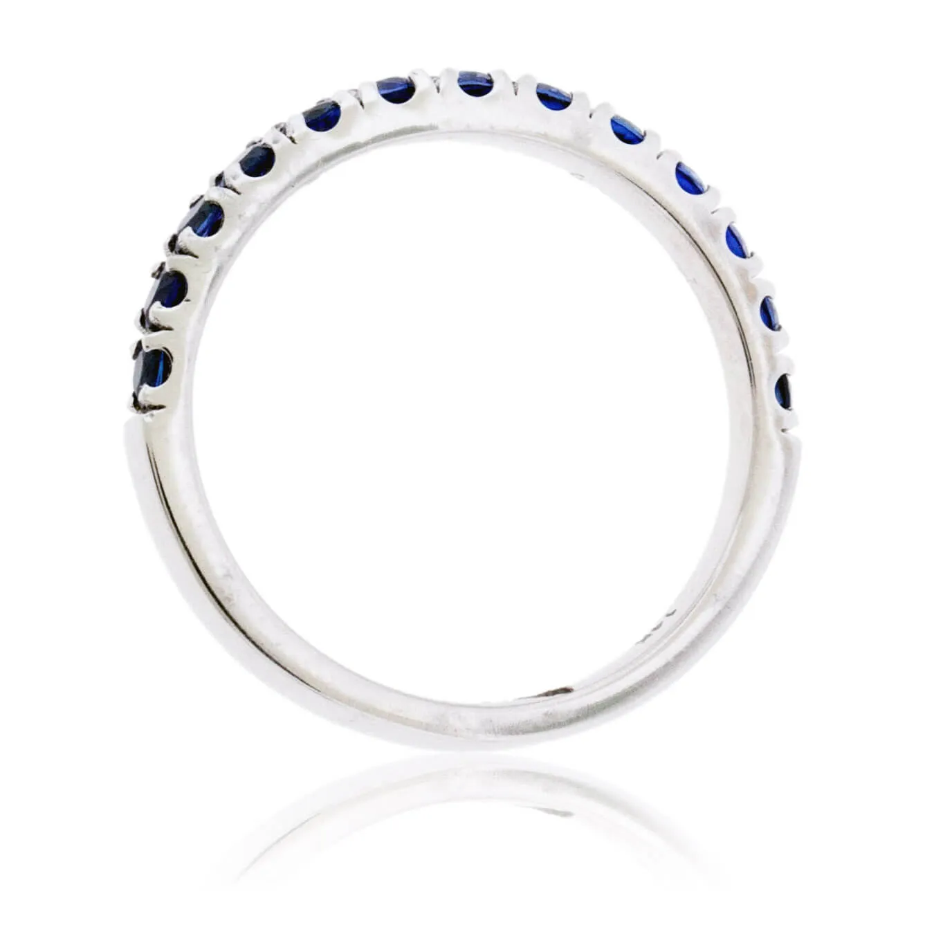 Blue Sapphire White Gold Band