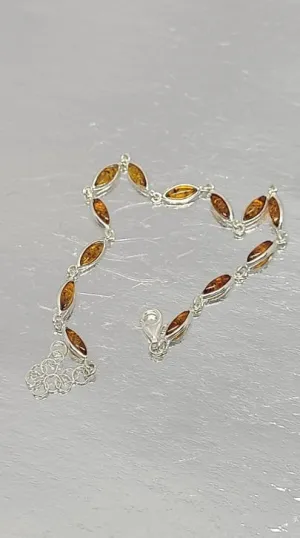 Bracelet, Baltic Amber in Sterling Silver