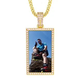 Brand New Custom Made Rectangle Photo Medallion Necklace