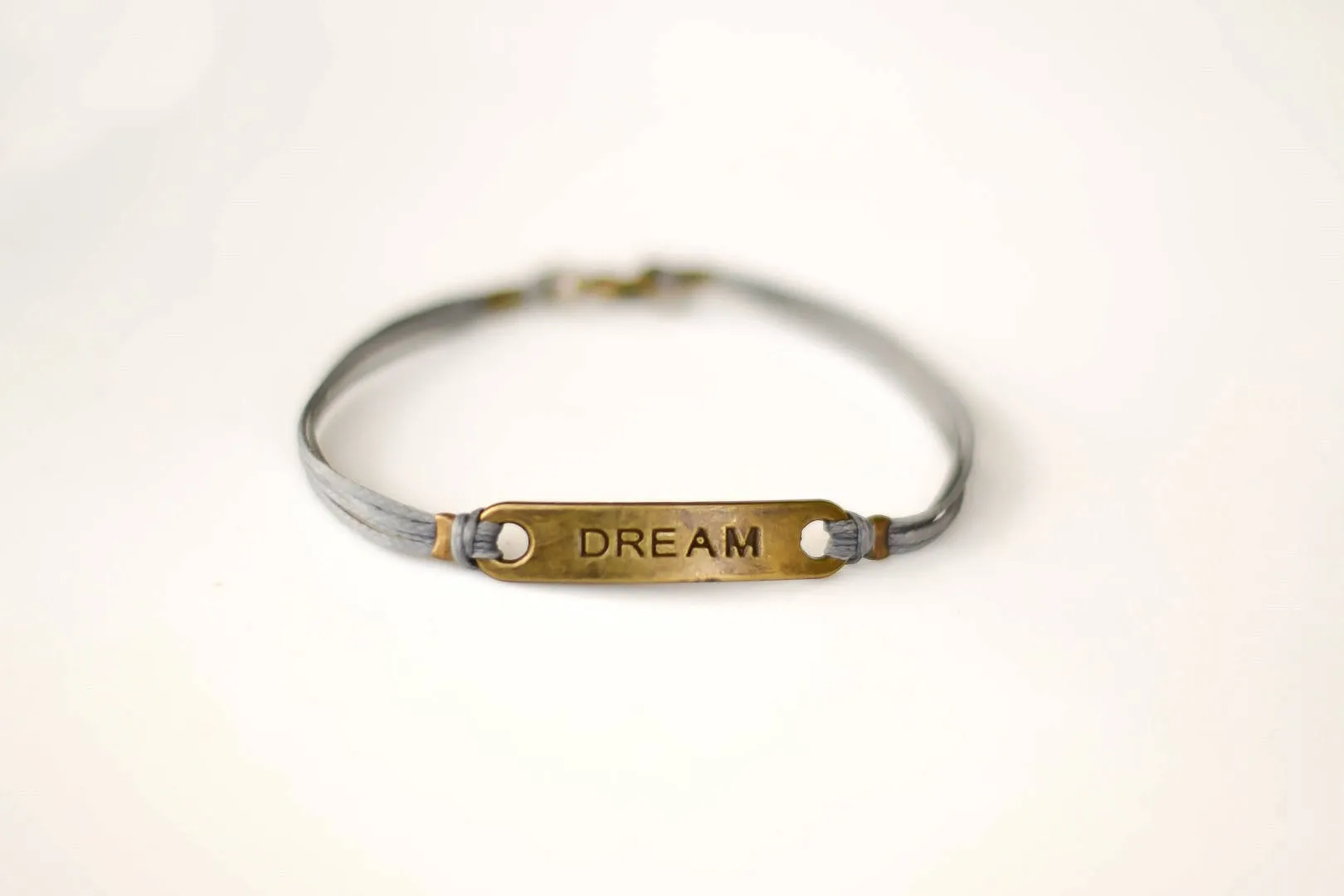 Bronze Dream bracelet for men, gray cord